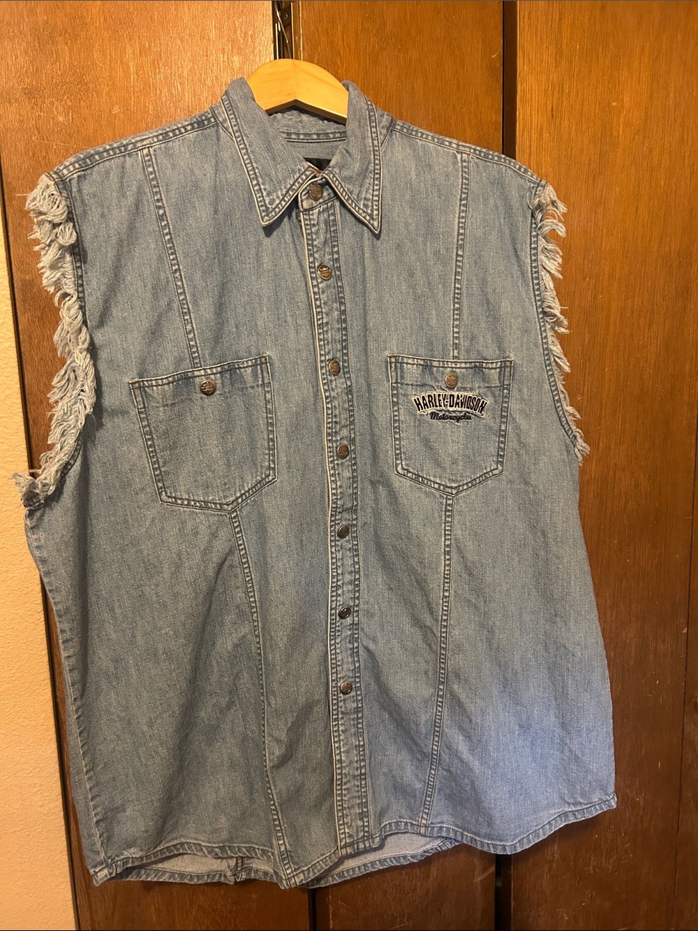 Men’s Harley Davidson Motorclothes denim sleeveless shirt XXL